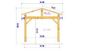 Carport double pentes 3,5 x 3,5 m en Douglas