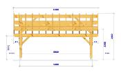 Carport asymétrique 5,90 x 6,30 m en Douglas