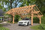 Carport asymétrique 5,41 x 5,43 m en Douglas