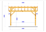 Carport double pentes 4,5 x 4,5 m en Douglas