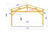 Carport double pentes 5,5 x 5,5 m en Douglas