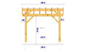 Carport double pentes 3,5 x 3,5 m en Douglas