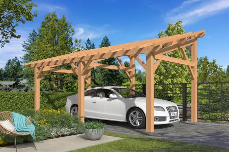 Carport Monopente 3,55 x 6,6 m en Douglas