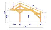 Carport asymétrique 5,41 x 5,43 m en Douglas