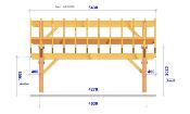 Carport asymétrique 5,41 x 5,43 m en Douglas