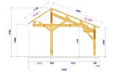 Carport asymétrique 5,50 x 7,06 m en Douglas