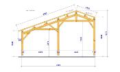 Carport grand volume 7,3 x 8,73 m en Douglas