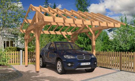 Carport asymétrique 5,34 x 4,30 m en Douglas