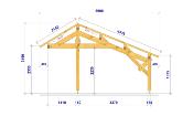 Carport asymétrique 5,90 x 6,30 m en Douglas