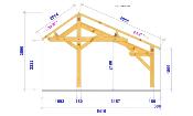 Carport asymétrique 5,41 x 9,48 m en Douglas