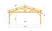 Carport double pentes 6,5 x 3,5 m en Douglas