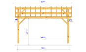 Carport double pentes 6,5 x 5,5 m en Douglas