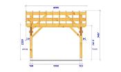 Carport asymétrique 5,34 x 4,30 m en Douglas