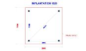 Carport double pentes 3,5 x 3,5 m en Douglas