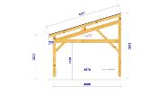 Carport Monopente en Bois de Douglas 4,25 x 4,5 m