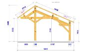 Carport asymétrique 5,41 x 6,3 m en Douglas