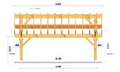 Carport asymétrique 5,41 x 6,3 m en Douglas