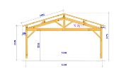 Carport double pentes 6,5 x 5,5 m en Douglas