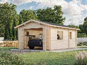 Garage en bois Palmako Roger 19 m² avec double porte en bois