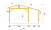 Carport asymétrique 4,84 x 3 m en Douglas