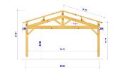 Carport double pentes 6 x 6 m en Douglas