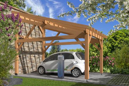 Carport monopente 5,25 x 3,5 m en Douglas