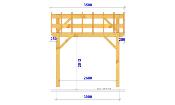 Carport double pentes 6,5 x 3,5 m en Douglas